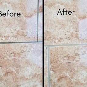Before/After. Even tile and grout need to be cleaned and renewed in a home.
