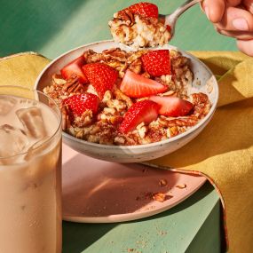 Steel Cut Oatmeal & Iced Chai Tea Latte