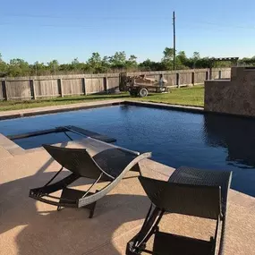 New Custom Swimming Pool, built in spa, wall ledge, decking