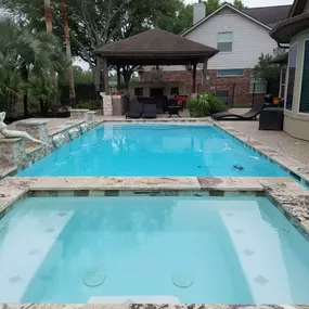 custom pool with spa