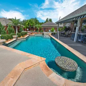 Custom pool with benches and table