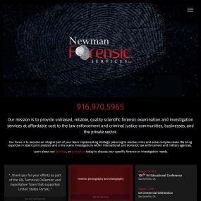 Newman Forensics - responsive Bootstrap website design