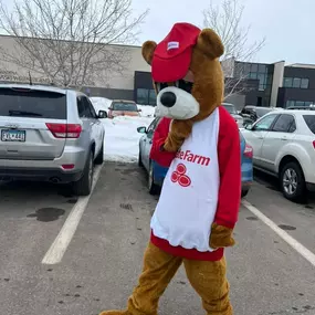 The Good Neighbor Bear was spotted in the parking lot of the Maslowski Center