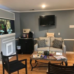 The waiting area inside AllHeart Dental