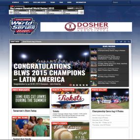 Web Design for Big League Baseball World Series.