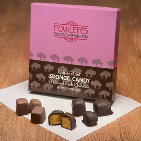 Buffalo's Best Sponge candy in Milk and Dark Chocolate