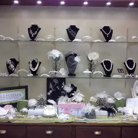 We offer a variety of bridal accessories to choose from.