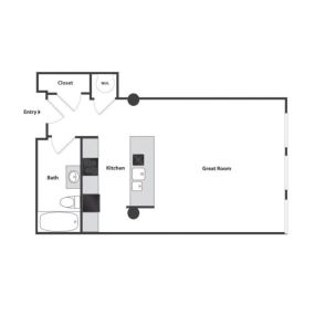 Sycamore Place Lofts Studio Floor Plan