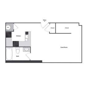Sycamore Place Lofts Studio Floor Plan