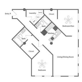 Sycamore Place Lofts 2 Bedroom Floor Plan