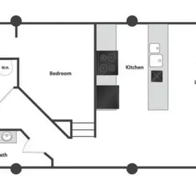 Sycamore Place Lofts 1 Bedroom Floor Plan