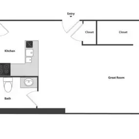 Sycamore Place Lofts Studio Floor Plan