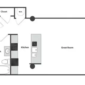 Sycamore Place Lofts Studio Floor Plan