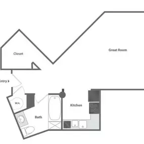 Sycamore Place Lofts Studio Floor Plan