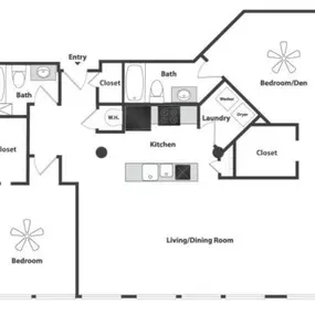 Sycamore Place Lofts 2 Bedroom Floor Plan