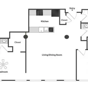 Sycamore Place Lofts 2 Bedroom Floor Plan