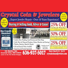 Crystal Coin and Jewelers August 2019 Ad