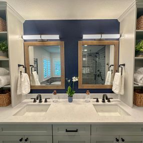 bathroom remodel, double vanity, custom cabinets