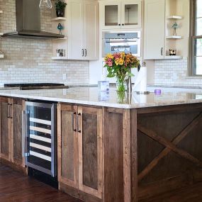 country kitchen remodel - wooden island