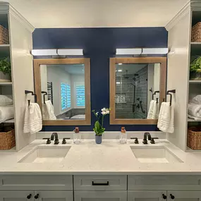 bathroom remodel, double vanity, custom cabinets