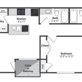 Water's Bend 2 Bedroom Apartment Floor Plan