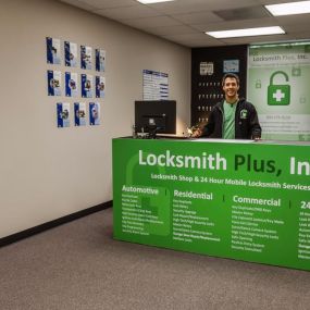 The inside of our locksmith shop in Portland, located at 5901 S Macadam Ave, #110 in Portland, OR!