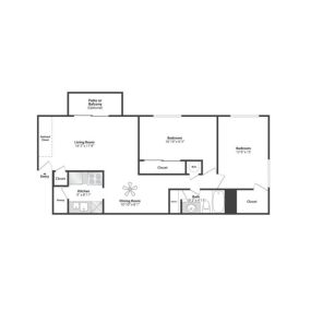 Gettysburg Square 2 Bedroom Apartment Floor Plan