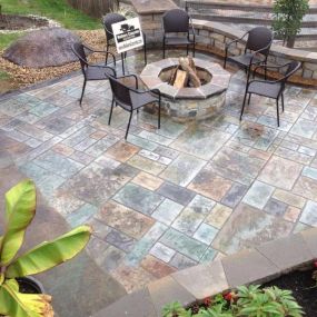 Stamped Concrete Patio with Fire Pit Loveland Ohio 45140