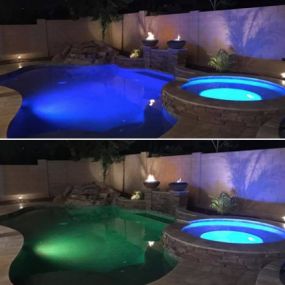 Illuminate your pool at night with various color pool lighting