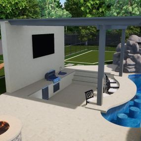 Creative Pool, Spa with Outdoor Kitchen Designs Like No Other!