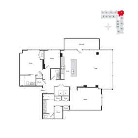 Seven at Broadway 2 Bedroom Apartment Floor Plan