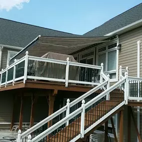 Awning installation on upper deck.