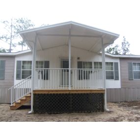 New Deck with Aluminum Railings and Patio Cover