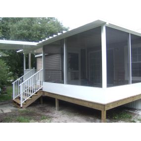 New Deck, Screen Room and Patio Cover with Aluminum Railings