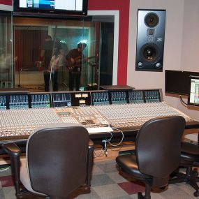 The mixing board in Studio A, an SSL Duality, is one of four such boards in all of South Florida.