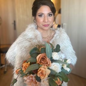 Bridal Updo Wedding, Makeup Glowing Skin Natural at Uniquely Elegant Hair Salon in Albuquerque Abq