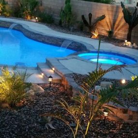 Completed pool at night, Amazing!