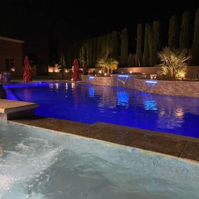 Nighttime Incredible Pool Build with Lighting