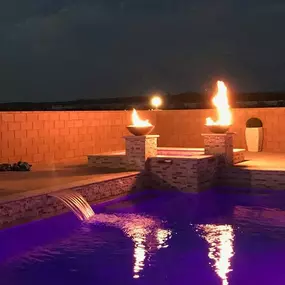 A Landau Pool Construction Pool at Night!