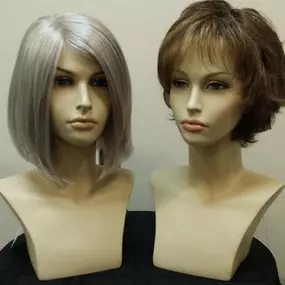 A couple of wigs at Josephine's Wig Boutique