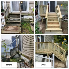 Completed Job in Newton, NJ. This back porch was re-build and re-surfaced in Pressure Treated Wood. As you can see this was a great improvement for this home!