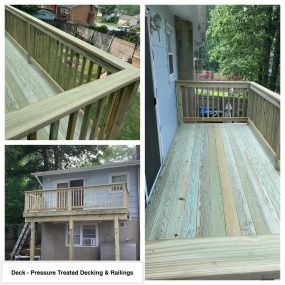 Completed Job in Hopatcong, NJ. This deck & railing system was re-finished in Pressure Treated Wood.