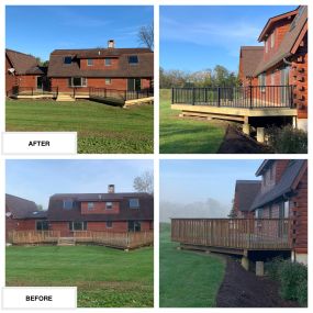 Completed Job in Hope, NJ. This deck was replaced with Pressure Treated Decking and a Black Trex Railing System! Attached are the before and after pictures of this project.