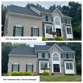 Completed Job in Sparta, NJ. GAF Timberline HDZ - Charcoal Shingles were applied to this roof. we also completed the window bump outs in PVC Trim Board for extra protection from the fierce NJ weather.