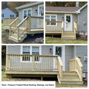 Completed Job in Newton, NJ. This deck was replaced with pressure treated wood decking, railings, and stairs!