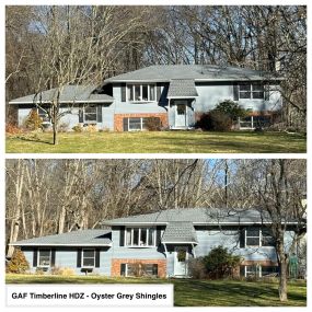 Completed Job in Stillwater Twp, NJ. A new GAF Timberline HDZ Roof System was applied to this home in Pewter Grey Shingles!