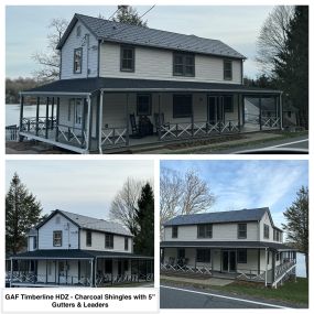 Completed Job in Stillwater Twp, NJ. The roof on the wrap around porch was re-done in GAF Timberline HDZ Charcoal Shingles. 5
