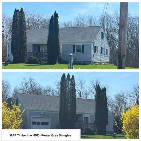 Completed Job in Wantage, NJ. This roof was completed in GAF Timberline HDZ - Pewter Grey Shingles. Ultimate Pipe Flashings were also applied to this home.
