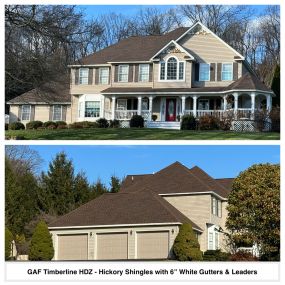 Completed Job in Newton, NJ. This roof was replaced with GAF Timberline HDZ Hickory Shingles. 6