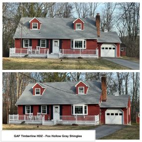 Completed Job in Branchville, NJ. This roof was completed in GAF Timberline HDZ Fox Hollow Shingles!